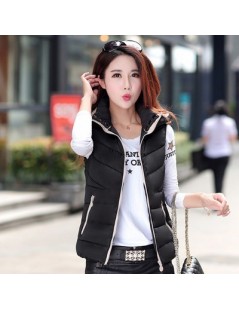 Parkas Women Winter Coats New 2018 Autumn Winter Sleeveless Hooded Slim Black Padded Jacket Female Plus Size Parka Short Femi...