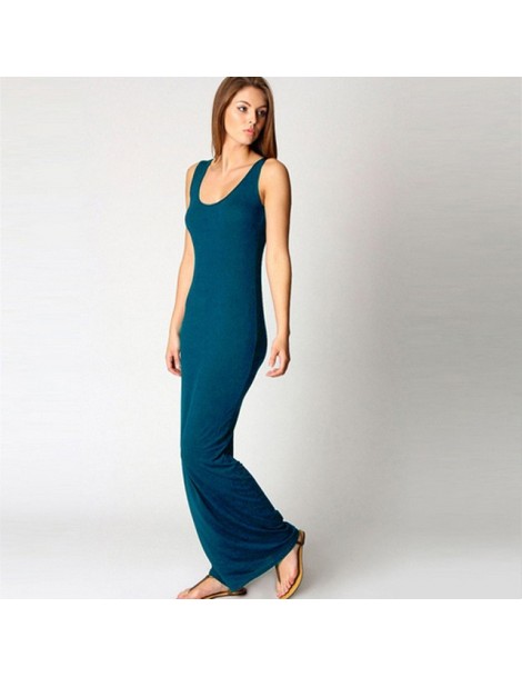 Dresses High Stretch Tank Robe Spring Summer 2019 Elegant Women Sexy Dress O-neck Sleeveless Slim Maxi Dress Thin Long Dress ...