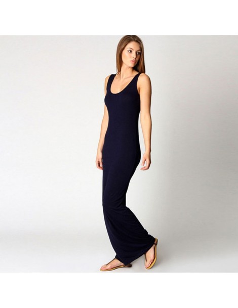 Dresses High Stretch Tank Robe Spring Summer 2019 Elegant Women Sexy Dress O-neck Sleeveless Slim Maxi Dress Thin Long Dress ...