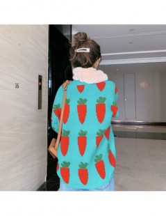 Pullovers Women's Clothing Cute Kawaii Thick Loose Carrot Embroidery Sweater Lady Harajuku Ulzzang Sweaters For Women Ulzzang...