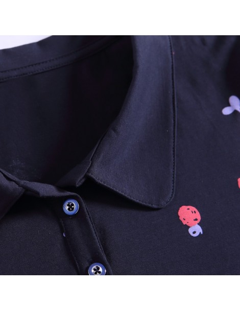 Polo Shirts 2018 Summer New Women Short Sleeve Polo Shirts Butterfly Lapel 2 Buttons Fruit Pattern - Pink - 4C3987105917-3 $2...