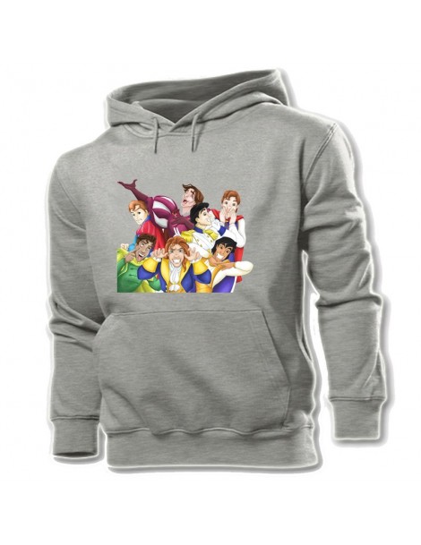 Hoodies & Sweatshirts Funny Cute Princess Ariel Belle Snow White Cool Street Hip Hop Silhouette Gray Women's Pattern Hoodie S...