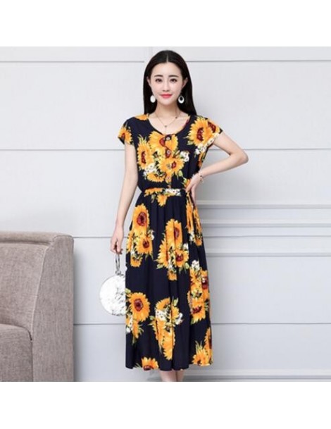 Dresses Plus Size 2019 Summer New Short-sleeved Print Vintage Dress Loose Long Dress XL-6XL Women Dress RE2336 - 9 - 42300440...