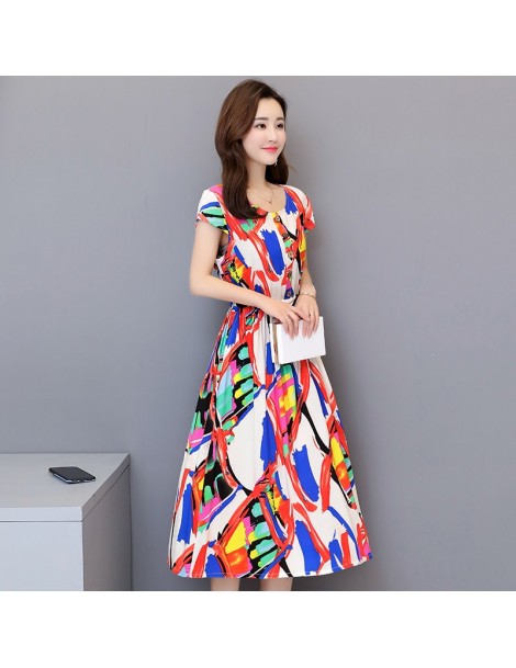 Dresses Plus Size 2019 Summer New Short-sleeved Print Vintage Dress Loose Long Dress XL-6XL Women Dress RE2336 - 9 - 42300440...