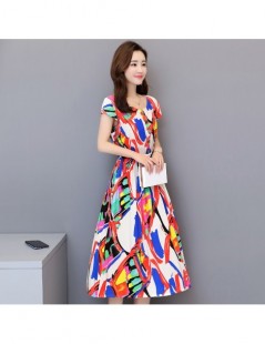 Dresses Plus Size 2019 Summer New Short-sleeved Print Vintage Dress Loose Long Dress XL-6XL Women Dress RE2336 - 9 - 42300440...