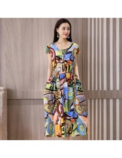 Dresses Plus Size 2019 Summer New Short-sleeved Print Vintage Dress Loose Long Dress XL-6XL Women Dress RE2336 - 9 - 42300440...