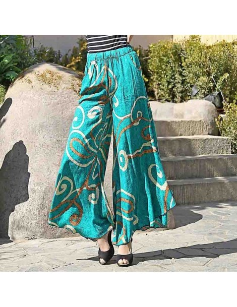 Pants & Capris 2019 New women summer pants pantalon femme print vintage trousers women Mid Wide Leg Pants - color 13 - 433981...