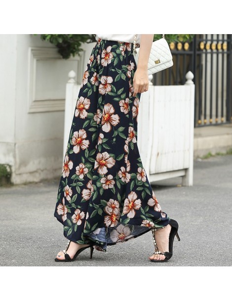 Pants & Capris 2019 New women summer pants pantalon femme print vintage trousers women Mid Wide Leg Pants - color 13 - 433981...