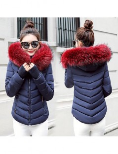 Parkas 2019 Autumn Winter Jacket Women Parkas for Coat Fashion Female Down Jacket With a Hood Large Faux Fur Collar Coat - br...