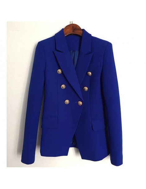 Blazers Green Blue Yellow Black White Blazer Women Office Formal Double Breasted Buttons Blazer Plus Big Size Women Blazers D...