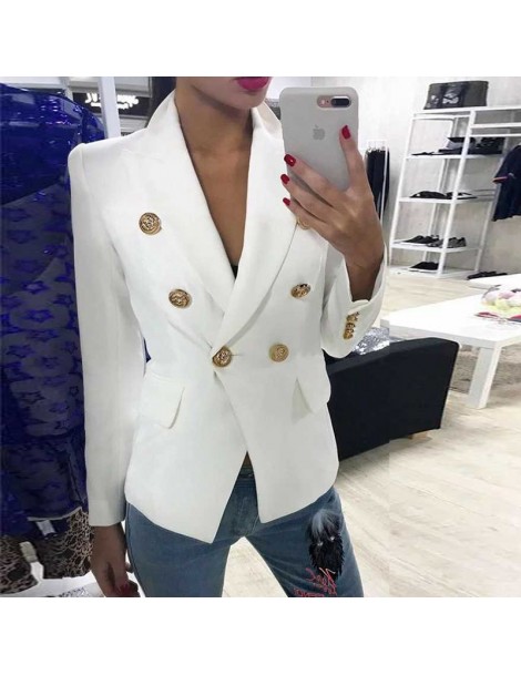 Blazers Green Blue Yellow Black White Blazer Women Office Formal Double Breasted Buttons Blazer Plus Big Size Women Blazers D...