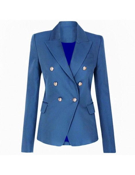 Blazers Green Blue Yellow Black White Blazer Women Office Formal Double Breasted Buttons Blazer Plus Big Size Women Blazers D...