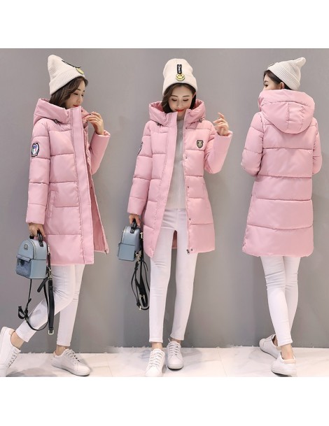 Parkas white women winter hooded warm coat plus size candy color cotton padded jacket female long parka womens wadded jaqueta...