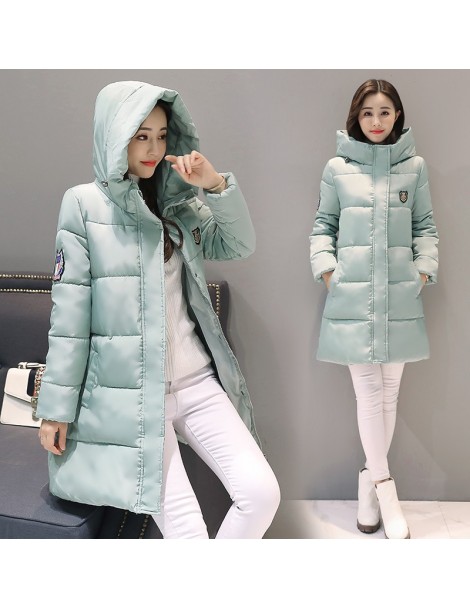 Parkas white women winter hooded warm coat plus size candy color cotton padded jacket female long parka womens wadded jaqueta...