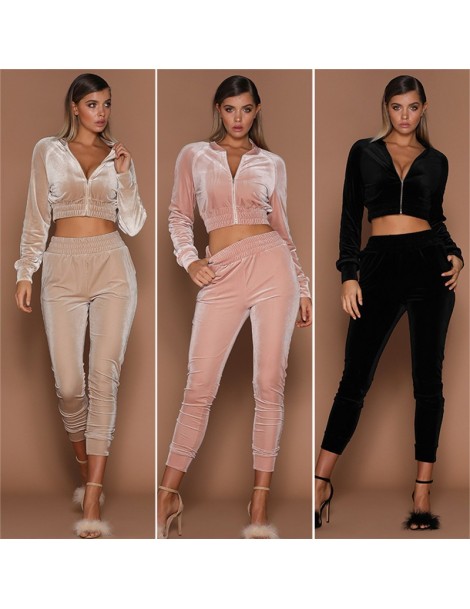 Women's Sets Casual Tracksuit For Women Short Top And Pant Spring Autumn 2 Piece Set Women Keep Warm Long Sleeve Zip Hoodies ...