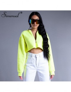 Hoodies & Sweatshirts Neon Color Zipper Women's Sweatshirt Long Sleeve Streetwear Cropped Sweatshirt Casual Basic Solid Fashi...