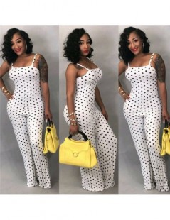 Jumpsuits 2019 Women Ladies Clubwear Summer Playsuit Jumpsuit Romper Long Pants Polka Dots Party Trousers Plus Size - White -...