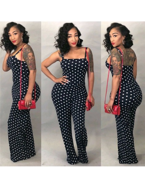 Jumpsuits 2019 Women Ladies Clubwear Summer Playsuit Jumpsuit Romper Long Pants Polka Dots Party Trousers Plus Size - White -...