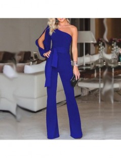 Jumpsuits Sexy Womens One Shoulder Bodycon Long Clubwear Party Jumpsuit Romper Playsuit - Green - 404112177814-3 $12.05