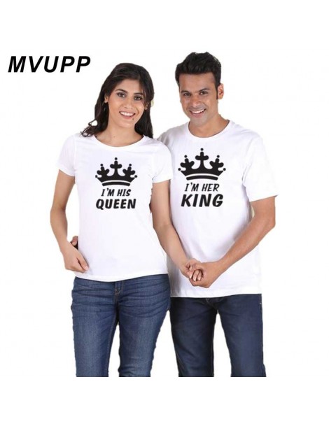 T-Shirts couple t shirt for husband and wife lovers king queen clothes funny tops tee femme casual men women dress 2019 ulzza...