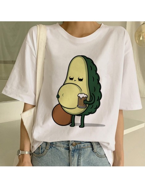 T-Shirts Cartoon Avocado Vegan Short Sleeve Cute T-shirt Womens Small Fresh Casual T Shirt Harajuku Ullzang Tshirt Fashion To...