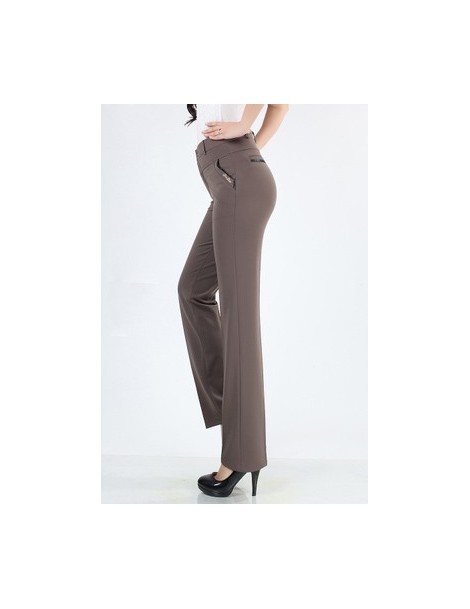 Pants & Capris Women Trousers straight pants high waist casual female pantalon femme calca feminina khaki beige red blue big ...