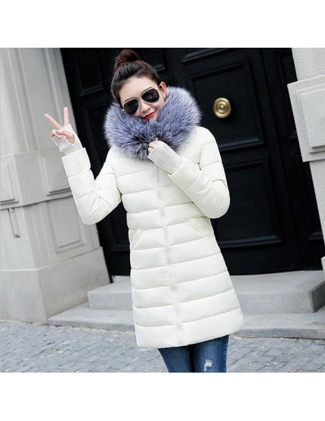 Parkas Big Fur 2019 New Parkas Female Women Winter Coat Thick Cotton Winter Jacket Womens Outwear Parkas for Women Winter dow...