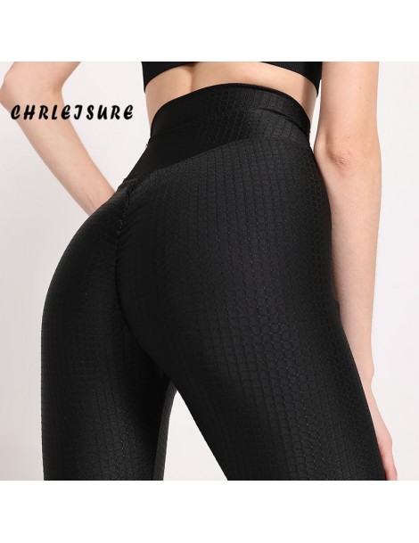 Leggings High Waist Fitness Leggings Push Up Solid Casual Sexy Polyester Female pants Elasticity Plaid push up leggings - Gra...