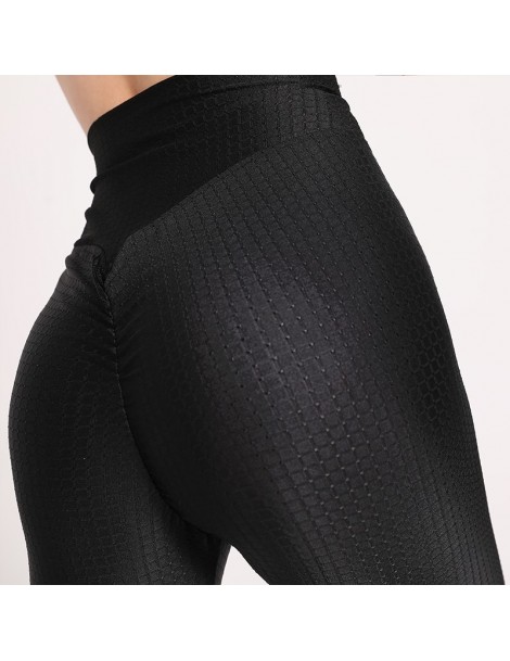 Leggings High Waist Fitness Leggings Push Up Solid Casual Sexy Polyester Female pants Elasticity Plaid push up leggings - Gra...