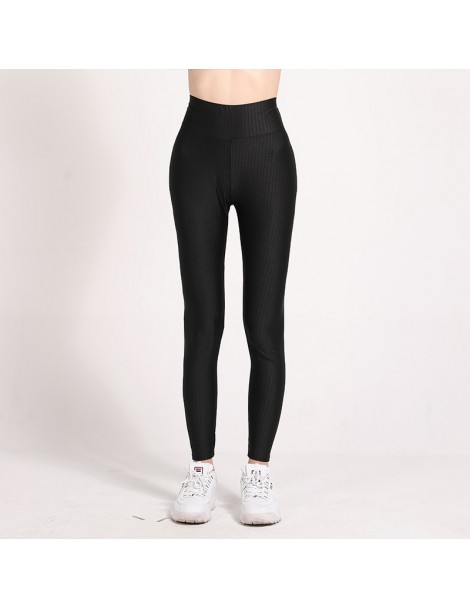 Leggings High Waist Fitness Leggings Push Up Solid Casual Sexy Polyester Female pants Elasticity Plaid push up leggings - Gra...