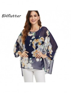 Blouses & Shirts White Blouse Shirt Women Fashion Batwing Casual Summer Tops Tees Ladies Print Chiffon Blouses Streetwear Plu...