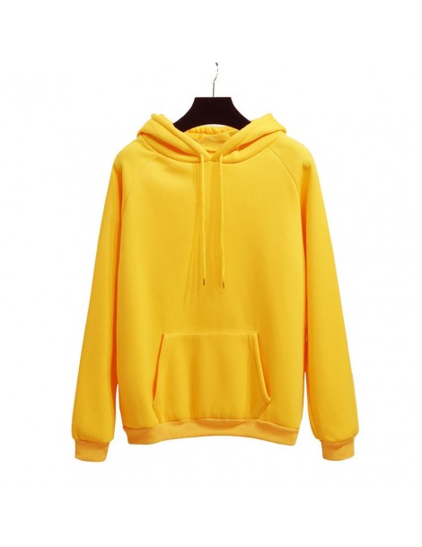 Hoodies & Sweatshirts 2018 winter Casual Fleece women Hoodies Sweatshirts long sleeve yellow girl Pullovers loose Hooded Fema...