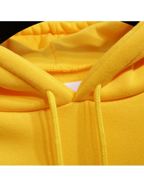 Hoodies & Sweatshirts 2018 winter Casual Fleece women Hoodies Sweatshirts long sleeve yellow girl Pullovers loose Hooded Fema...