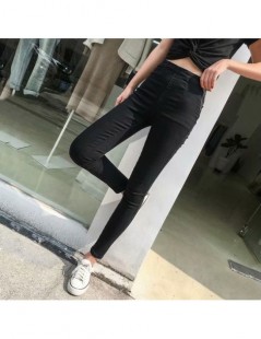 Jeans spring jeans women Black Vintage High Waist jeans Side zip Denim pants women Ankle length Skinny Pencil Stretch Jeans F...