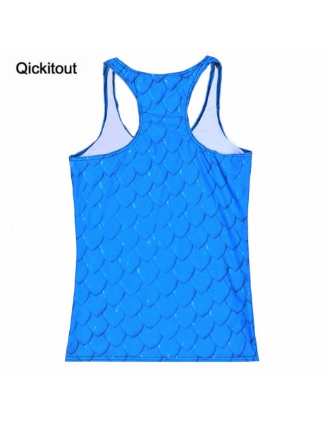 Tank Tops Tops 2016 Summer Women's Tanks Women Sleeveless Top Digtal Print Female Blue Scales Tank Tops Camisole Blusas S-XXX...