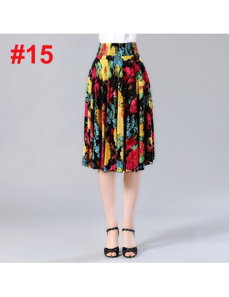 Skirts Summer skirt lady 27 colors printed floral high waist A-line knee length women skirt Casual female quality skirt - 15 ...