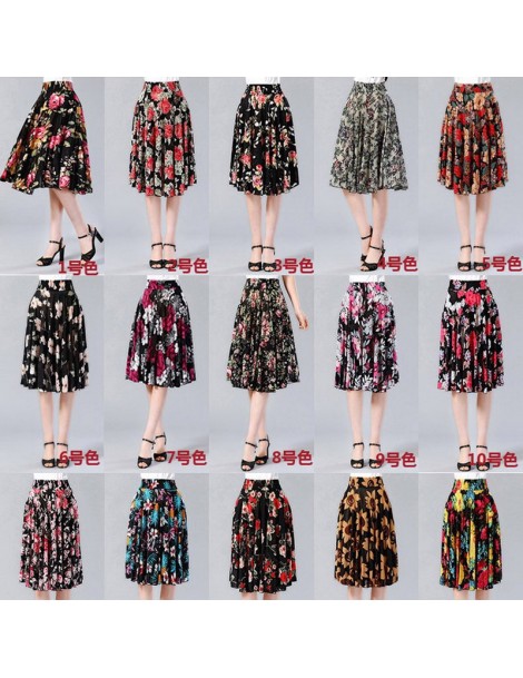 Skirts Summer skirt lady 27 colors printed floral high waist A-line knee length women skirt Casual female quality skirt - 15 ...