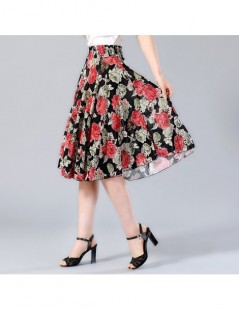 Skirts Summer skirt lady 27 colors printed floral high waist A-line knee length women skirt Casual female quality skirt - 15 ...