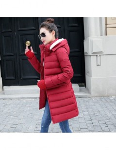 Parkas Promotion price!2019 Winter Coat Women Fake Raccoon Fur Collar Woman Parka Outerwear Warm Down jacket Winter Jacket Fe...