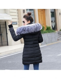 Parkas Promotion price!2019 Winter Coat Women Fake Raccoon Fur Collar Woman Parka Outerwear Warm Down jacket Winter Jacket Fe...