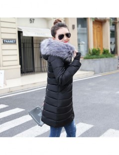 Parkas Promotion price!2019 Winter Coat Women Fake Raccoon Fur Collar Woman Parka Outerwear Warm Down jacket Winter Jacket Fe...