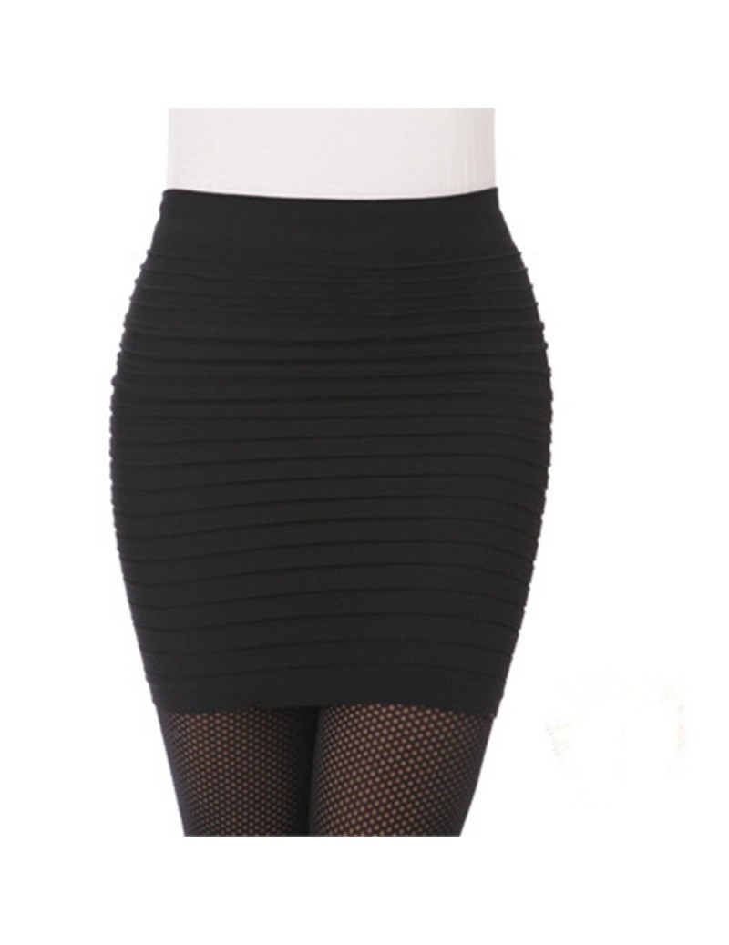 Black Red Yellow Women Pencil Skirt Fashion Pleated Skirt High Waist Bodycon Wrap Sexy Skirts 