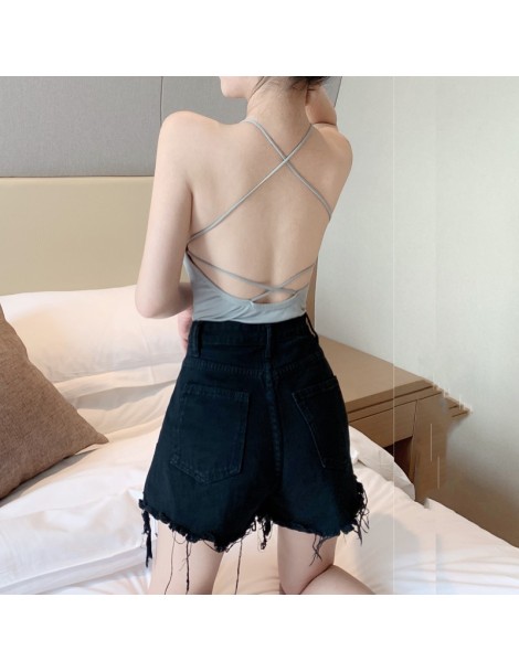 Camis Girls Sexy Slim Backless Camis Tops With Seperated Bra Women Crossed Straps Padding Tanks Crop Tops For Female DX1183 -...