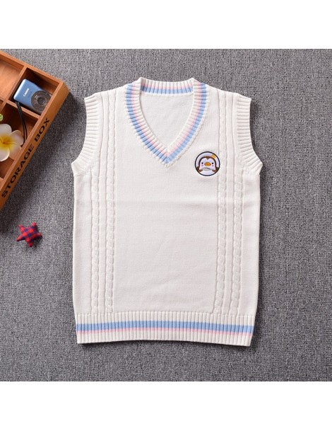 Vests Fashion Women Cute Penguin Embroidery Japanese Cartoon Knit Sleevelss Sweater Vests 2019 Autumn New Female JK Uniform S...