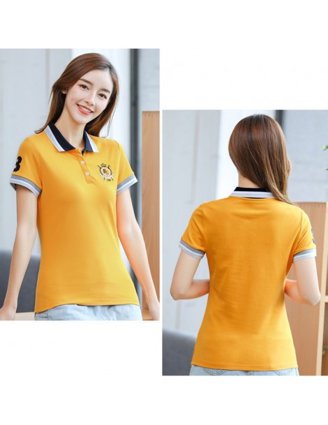 Polo Shirts Women Polo Shirts Short Sleeve Casual Women Shirts Solid Tees Cotton Polo Women Shirts Turn-down Neck Female Shir...