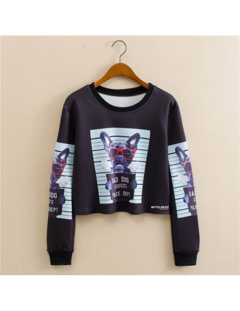 Hoodies & Sweatshirts MITTELMEER New Harajuku printed Sweatshirt o-neck crop top Cartoon unicorn printing short Sweatshirt Ho...