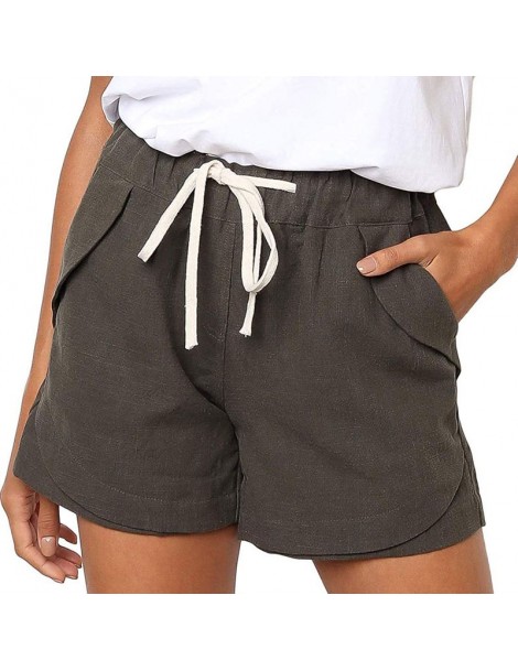 Shorts 2019 Summer New Women's Shorts Beach hot sale Europe Style Drawstring Elastic Waist Cotton Casual shorts women SP398 -...