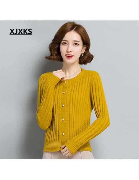 Cardigans 2018 spring and autumn new cashmere cardigan fashion solid color round neck single breasted short womens cardigan -...