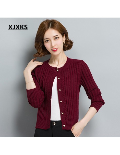 Cardigans 2018 spring and autumn new cashmere cardigan fashion solid color round neck single breasted short womens cardigan -...