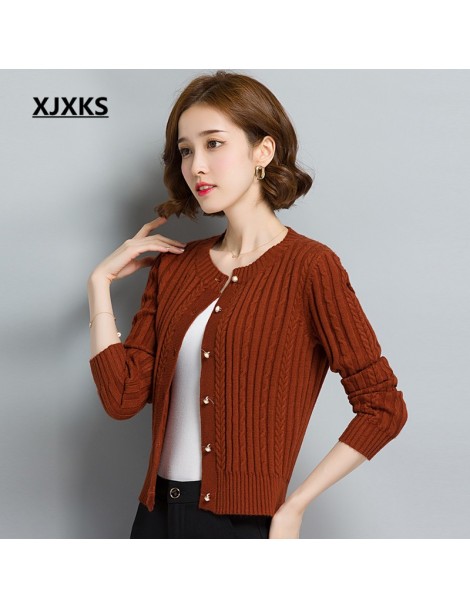 Cardigans 2018 spring and autumn new cashmere cardigan fashion solid color round neck single breasted short womens cardigan -...